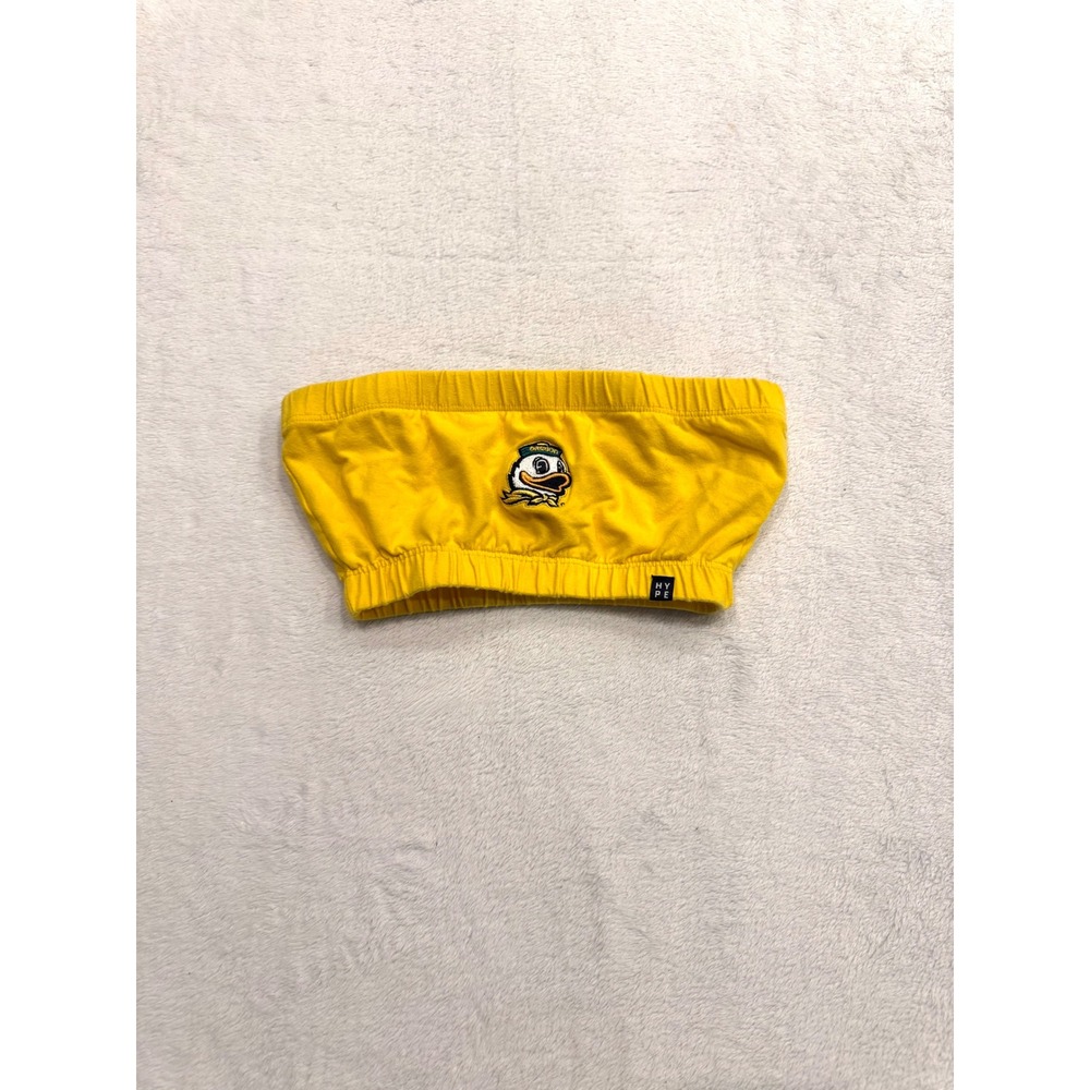 Hype and Vice Oregon Ducks Yellow Tube Top Strapless Crop Top Small